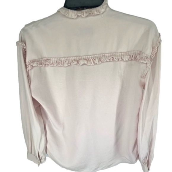 Coach pink ruffled prairie top long sleeve button up in women’s size 2/Two - Picture 8 of 10